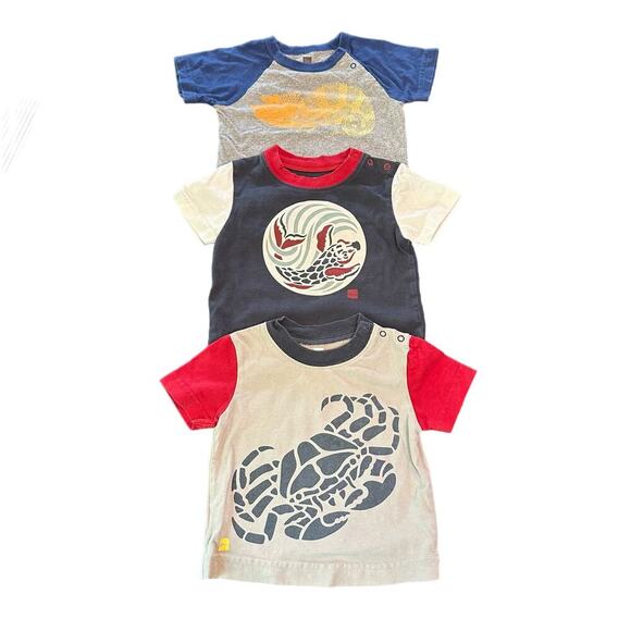 3 Tea Collection Screen Print Raglan T-Shirts, GUC, Sz XS (3-6mo) (AA2) - Picture 1 of 7